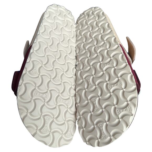 Birkenstock Two-Tone Burgundy and Beige Arizona Sandals - Picture 5 of 13